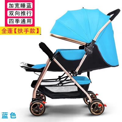 Baby stroller, portable folding children's stroller, shock-absorbing four-wheel stroller A9 for newborns detail image 1