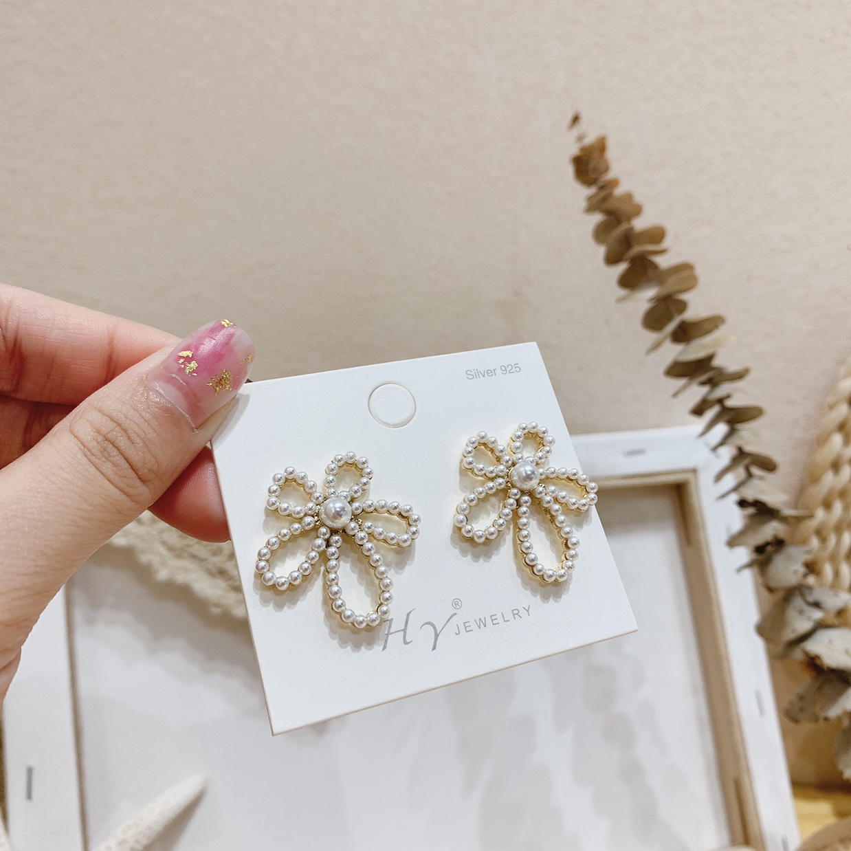 Burst zircon rice bead pequeña flor