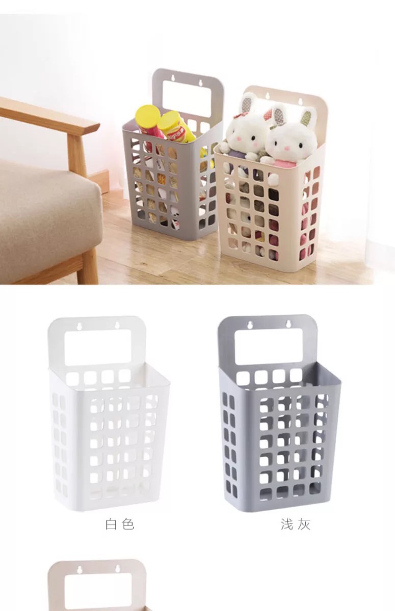 Creative suction cup hanging dirty clothes basket, household dirty clothes storage basket Application Scenario