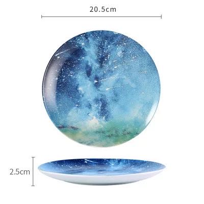 10-inch Nordic-style European starry sky Western plate, steak count, heart plate, decorative plate, artistic plate detail image 8
