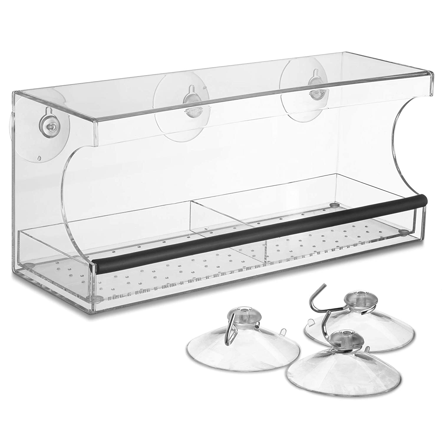 Cross-Border Explosive Bird Feeder Acrylic Transparent Outdoor Window Bird Feeder Custom Wholesale Sucker Bird Cage full figure