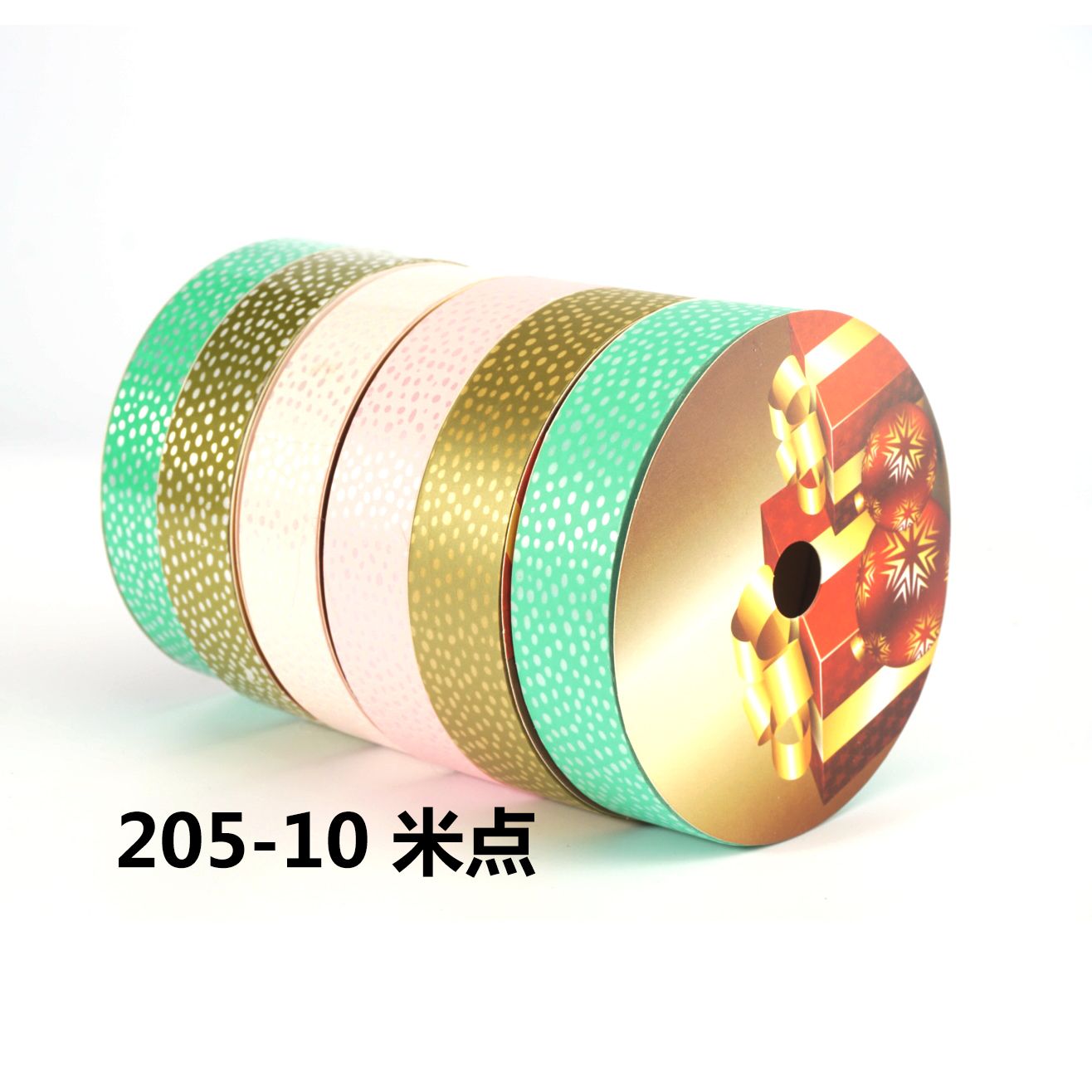 2.5CM*25M 6个/OPP 米点塑料彩带厂家直销详情图1