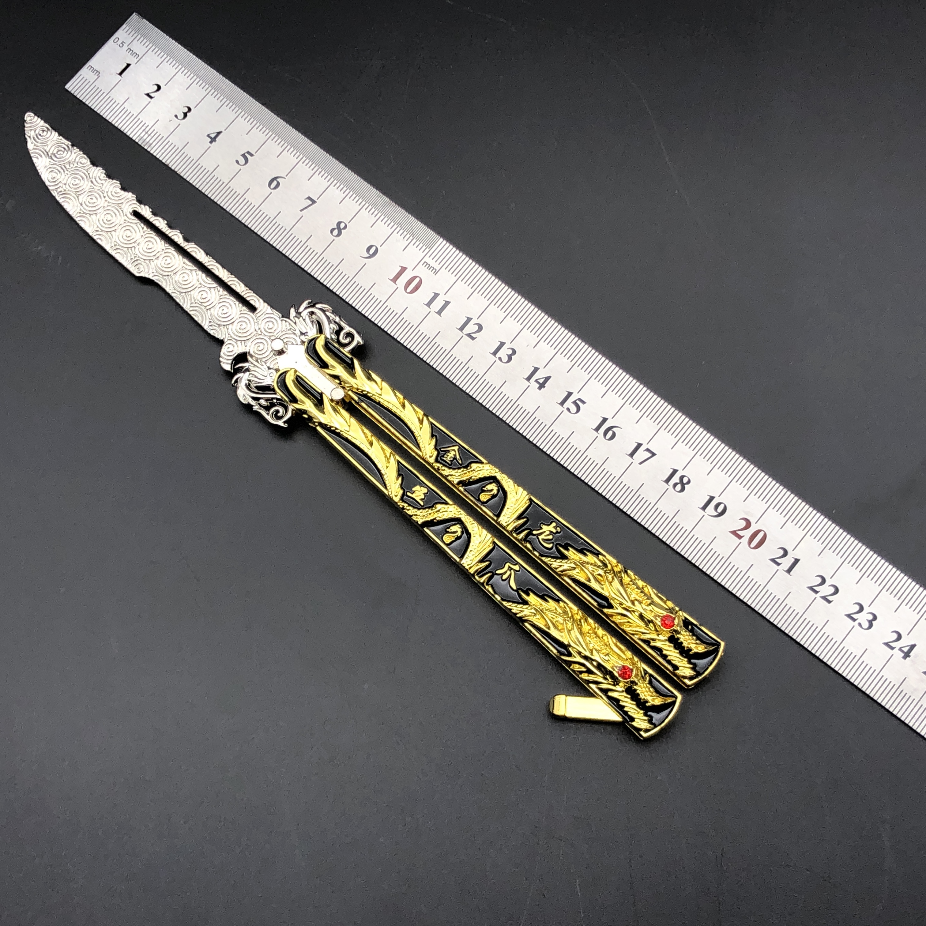 吃鸡周边五爪金龙合金兵器模型学生训练工具未开刃蝴蝶刀儿童玩具细节图