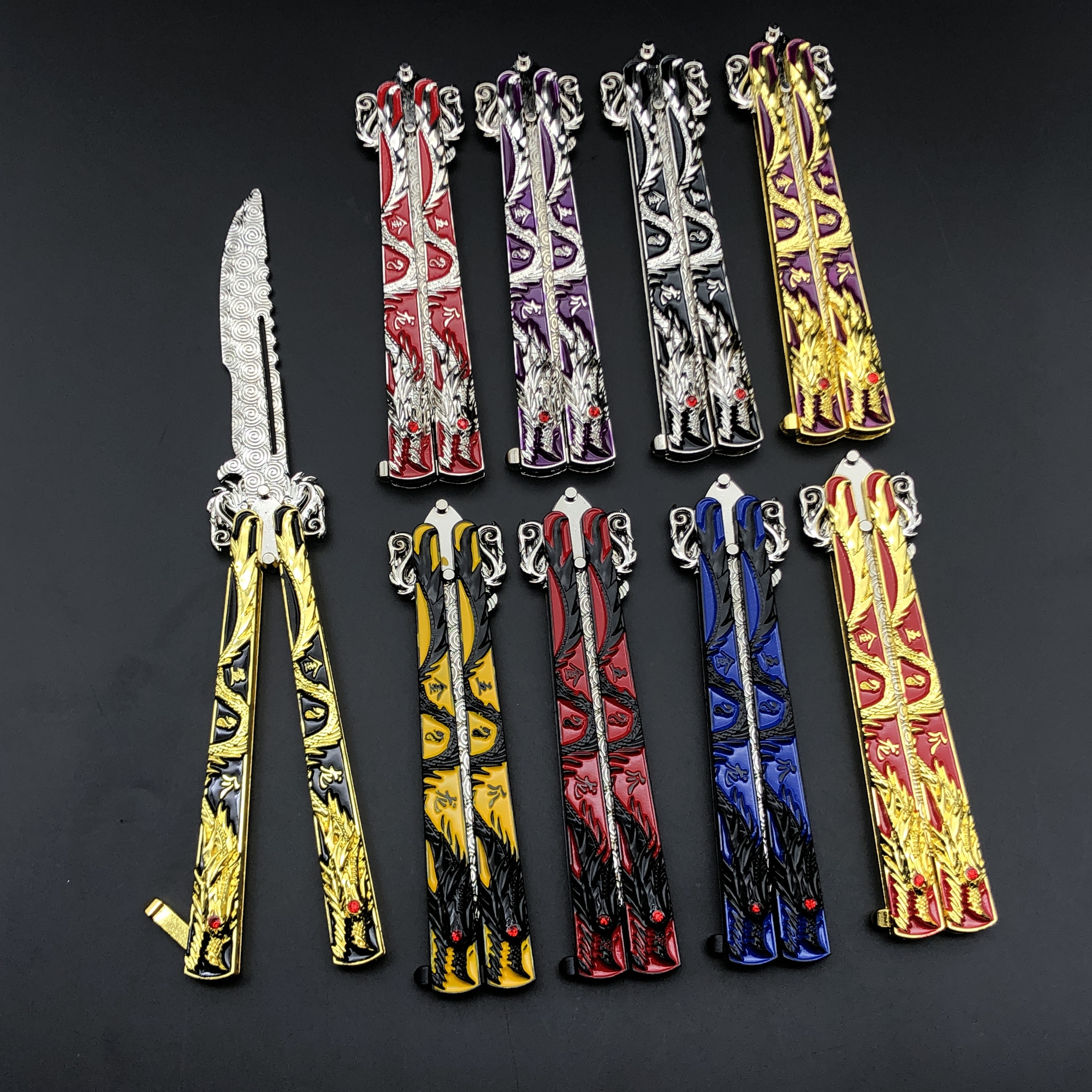 吃鸡周边五爪金龙合金兵器模型学生训练工具未开刃蝴蝶刀儿童玩具详情图9