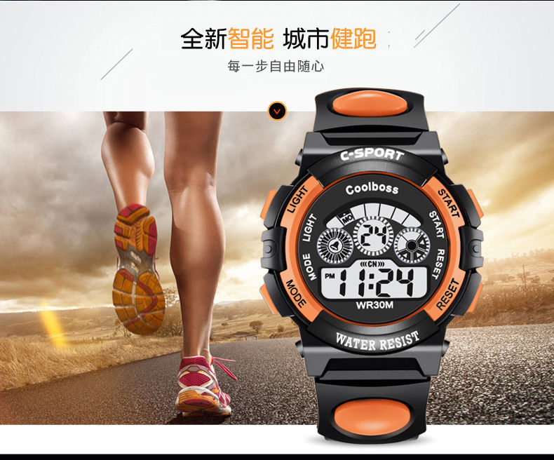 Factory direct sales of seven-color luminous multi-functional sports children's watches, boys' and girls' electronic watches, and primary and secondary school students' watches detail image 1