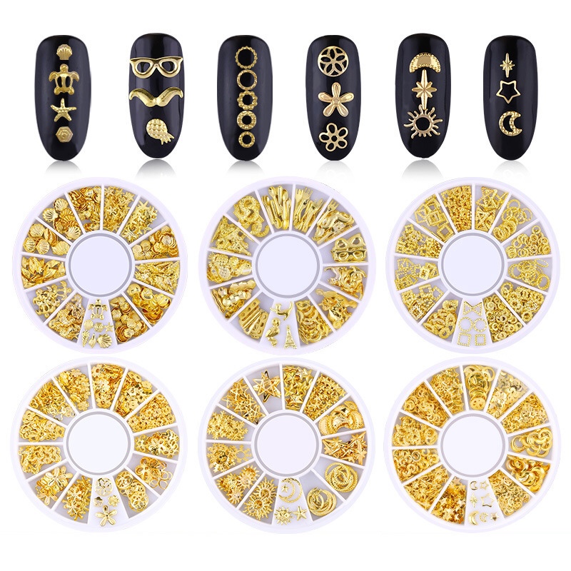Cross-border hot style nail decoration star and moon rivet day is hollow alloy nail decoration rivet accessories manufacturers direct / 10,000 thumbnail