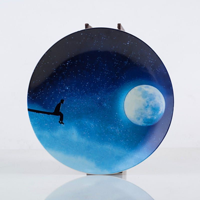 8寸北欧风格星空糕点盘牛排盘西餐盘摆盘装饰盘详情5