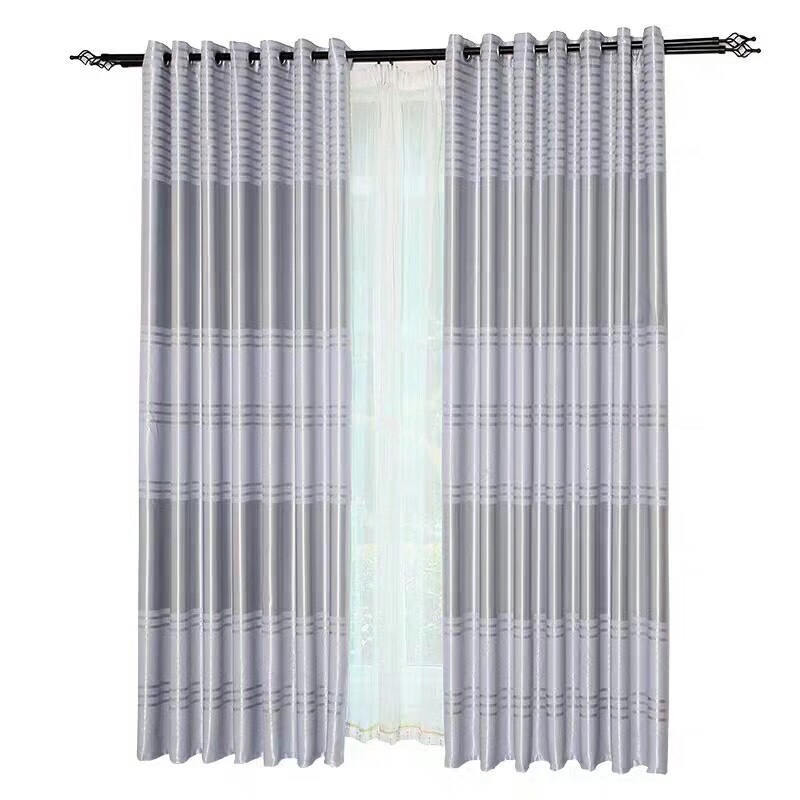 New fine wool strip solid-color blackout fabric 11-color export curtains Specification image
