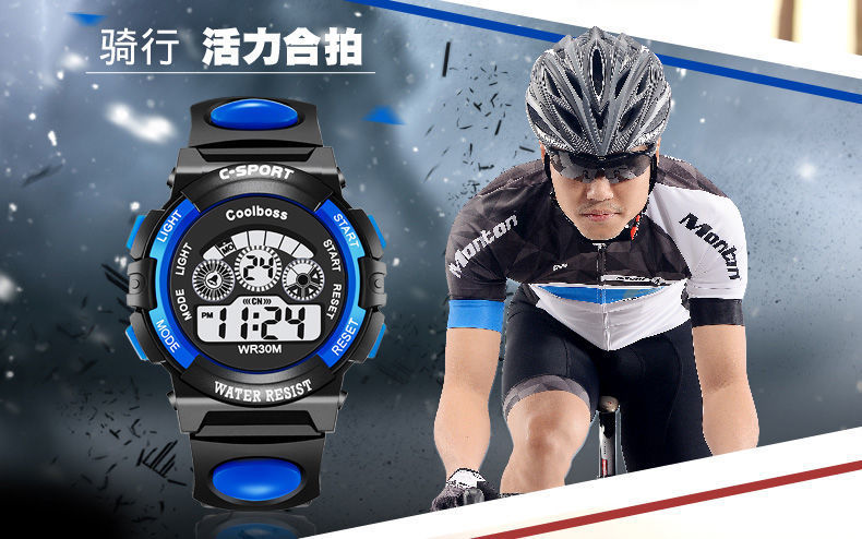Factory direct sales of seven-color luminous multi-functional sports children's watches, boys' and girls' electronic watches, and primary and secondary school students' watches detail image 7
