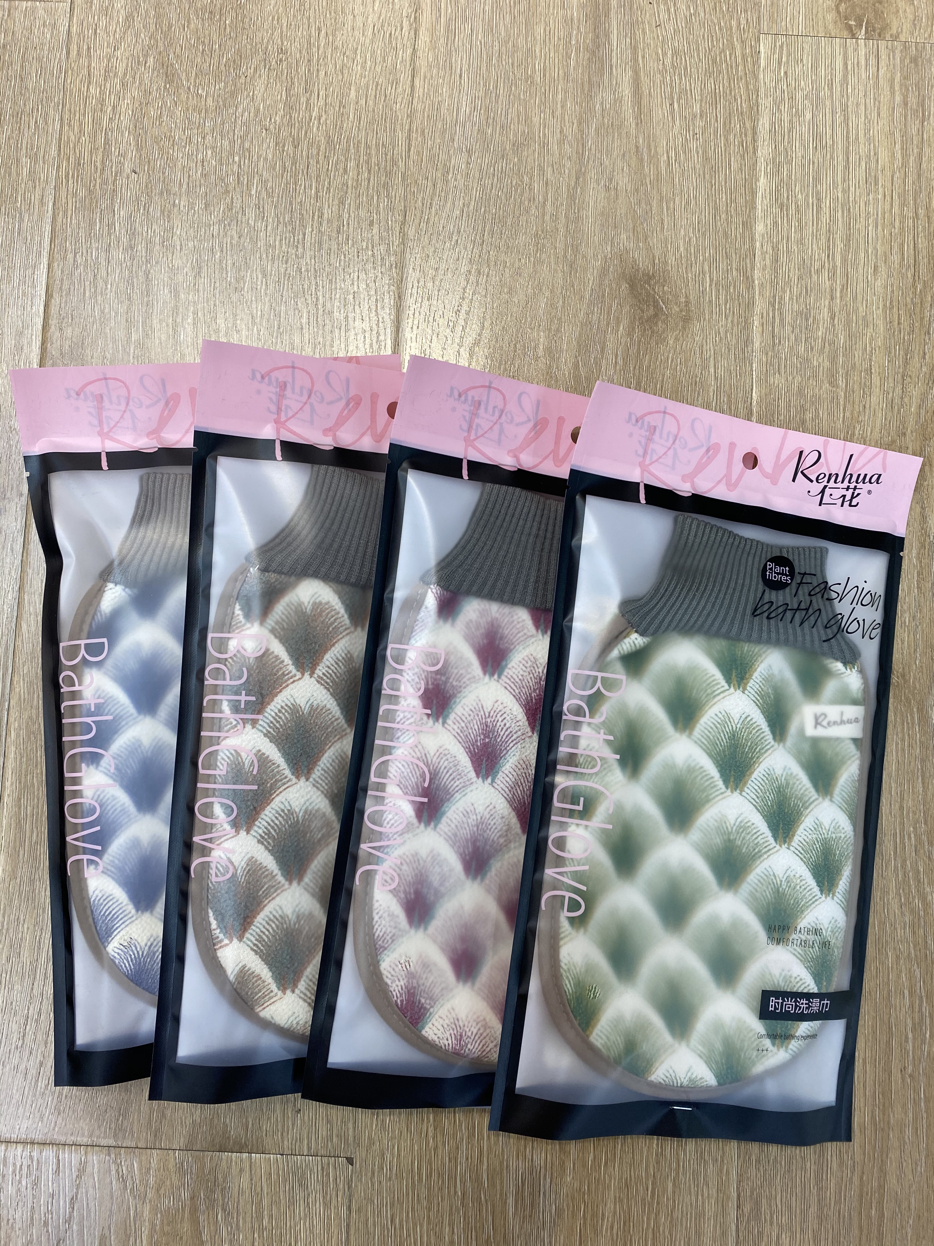 Jen Flower bath towel bath gloves Bath artifact dandelion ribbed bath gloves details Picture