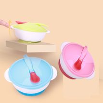 宝宝儿童餐具吸盘碗套装宝宝安全训练碗强力吸盘感温勺变色批发