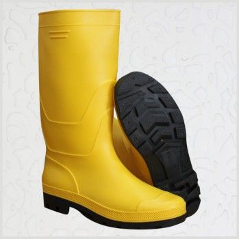 黄色雨鞋 PVC雨鞋 黑底黄面雨靴 工业雨靴 劳保鞋码数39-46详情图2