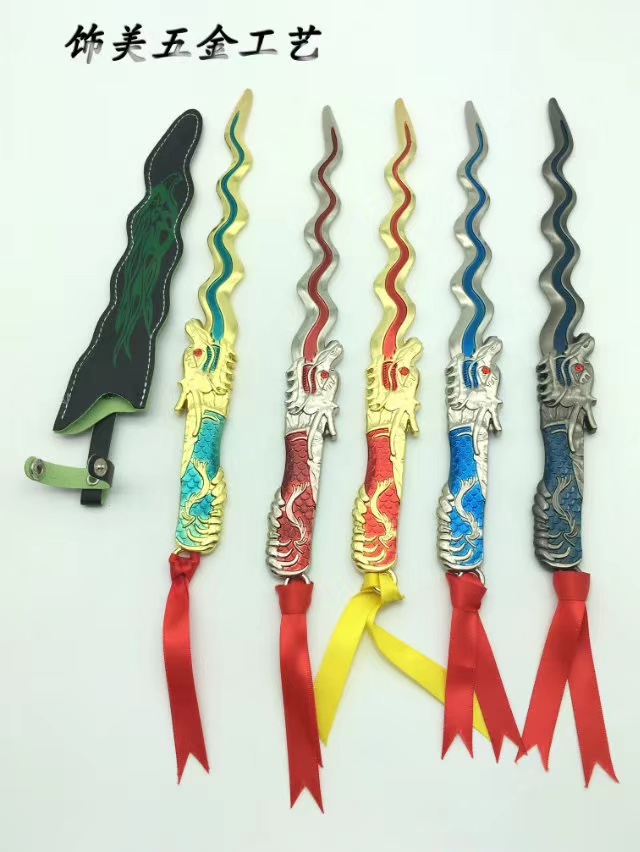 Factory direct sales of exquisite alloy 21-centimeter leather sheath knives, uncut crossing weapons, keychains, pendants and ornaments undefined