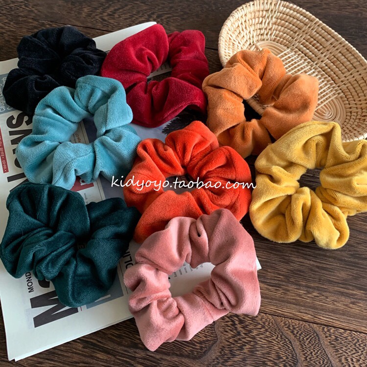 Candy Color Velvet Escherichette Vintage French Girly Girly Hair Tie Sweet Matte Bun Hair Tie Headstring Hair Accessory