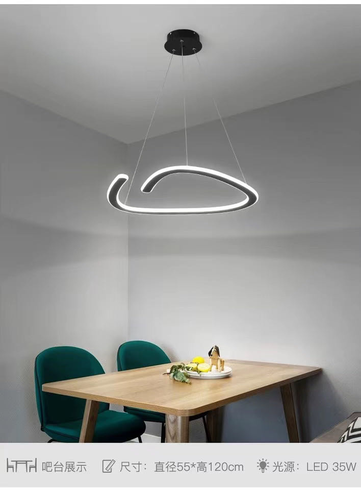 New Nordic-style restaurant chandelier and living room lamp, simple, modern and elegant lighting combination, whole-house package, Internet celebrity details Picture