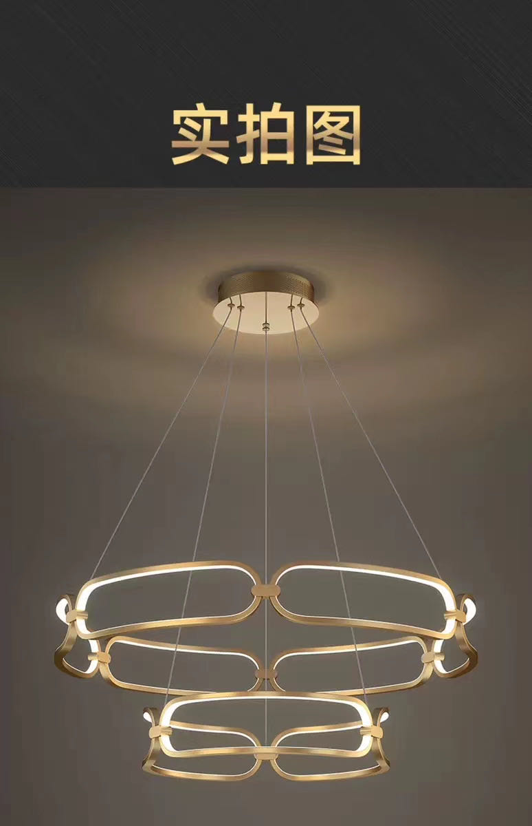 The living room circular chandelier and living room lamp, a new simple, modern and elegant lighting combination, a full-house package, a popular red light Application Scenario