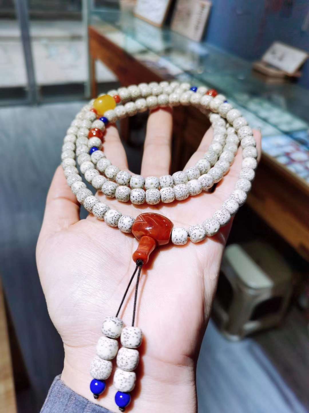 7*9mm Star and Moon Bead 108 Buddhist Prayer Beads chain
