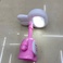 粉色小白兔创意台灯可折叠可伸缩插头式可爱卧室小台灯产品图
