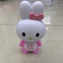 粉色小白兔创意台灯可折叠可伸缩插头式可爱卧室小台灯