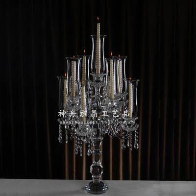Luxury European 9 - head crystal candlestick wedding wedding candlestick decoration villa decoration road decoration thumbnail
