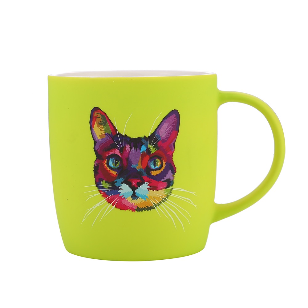 Daily-use ceramic cups, mugs, low-temperature baked flower creative animal head colored glazed cups detail image 3