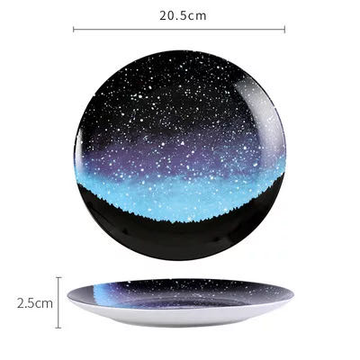10-inch Nordic-style European starry sky Western plate, steak count, heart plate, decorative plate, artistic plate detail image 4
