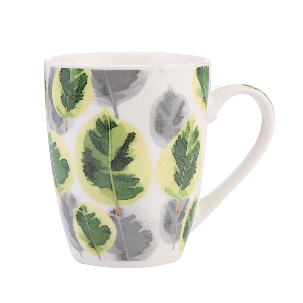 日用陶瓷杯马克杯创意树叶花面设计杯子详情图3