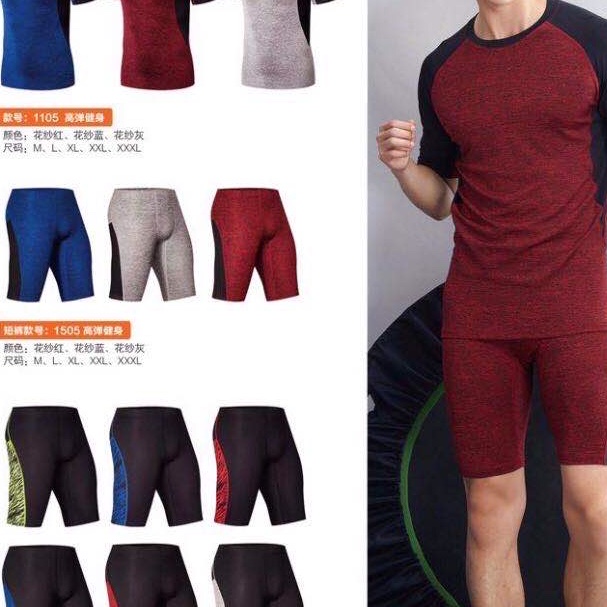 Fitness short sleeved T-shirt and shorts full figure