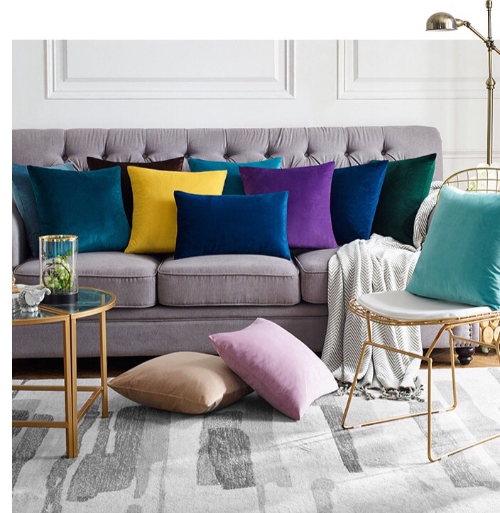 10-color combination of Dutch velvet throw pillow with core can be purchased in single color