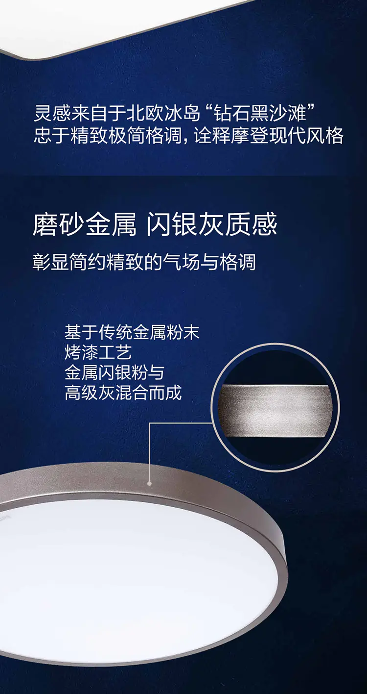Philips Yuehui LED ceiling light, 28w round, customizes exclusive lighting effects for 4 preset scenarios in bedrooms and dining rooms undefined