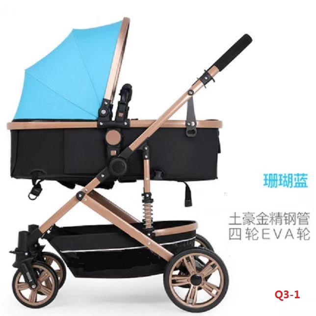 High-view baby stroller, portable folding children's stroller, newborn stroller Q3-1 detail image 1