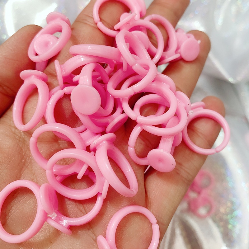 儿童手工DIY戒指配件 新款小礼品饰品配件 粉色可爱儿童戒指圈详情图4