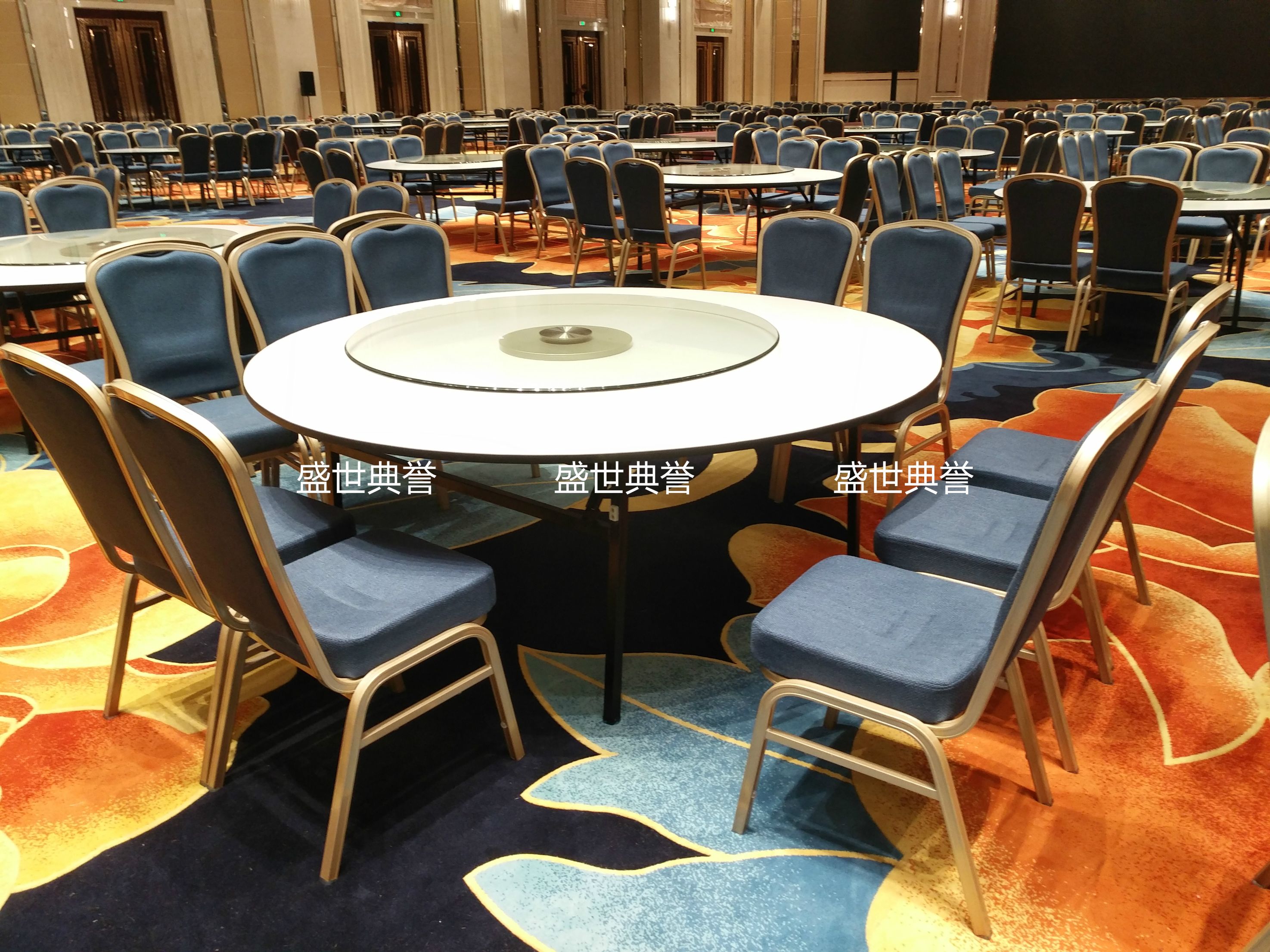 上海五星级酒店宴会厅婚礼家具定做度假酒店婚宴餐桌椅铝合金餐椅详情图3
