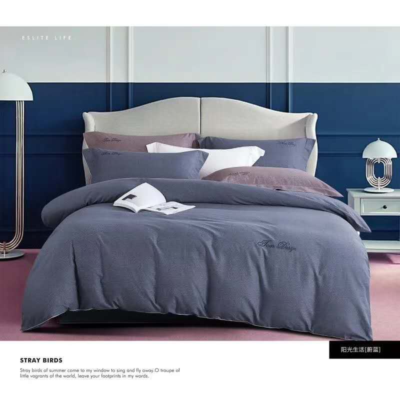 Four-Piece Embroidered Woolen Set (Blue)