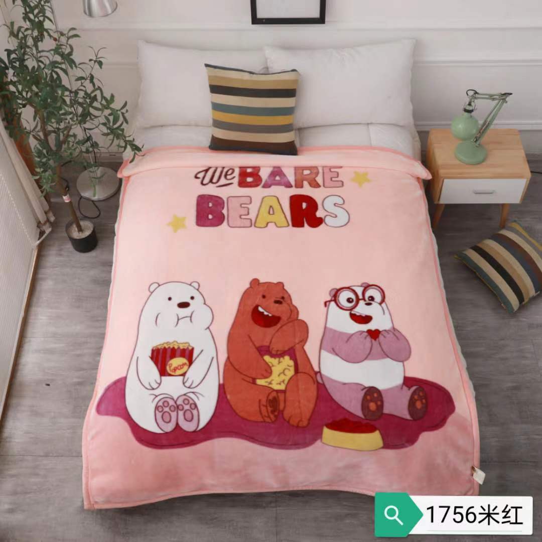 Manufacturers Direct Child Blanket Blanket Student Blanket Super Soft Skin Blanket Blanket Blanket Wholesale Foreign Trade A Hair Rice Red