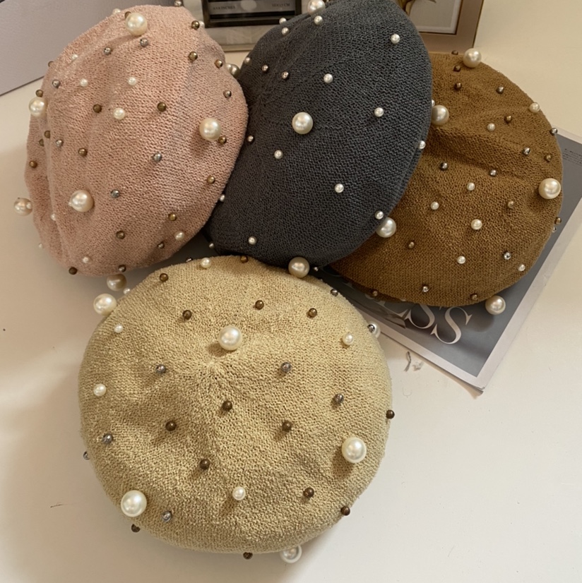 Pearl beret classic new explosive fashion trend sunshade hat multi-color option thumbnail
