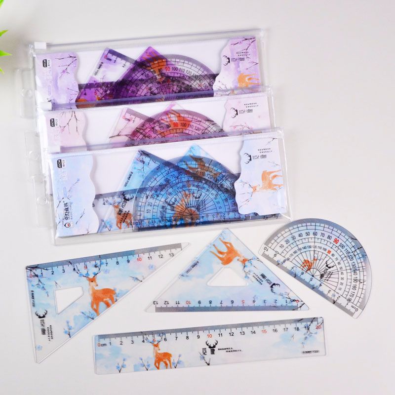 Factory direct sale bestseller 20CM transparent color sleeve ruler PVC ruler set Item Picture