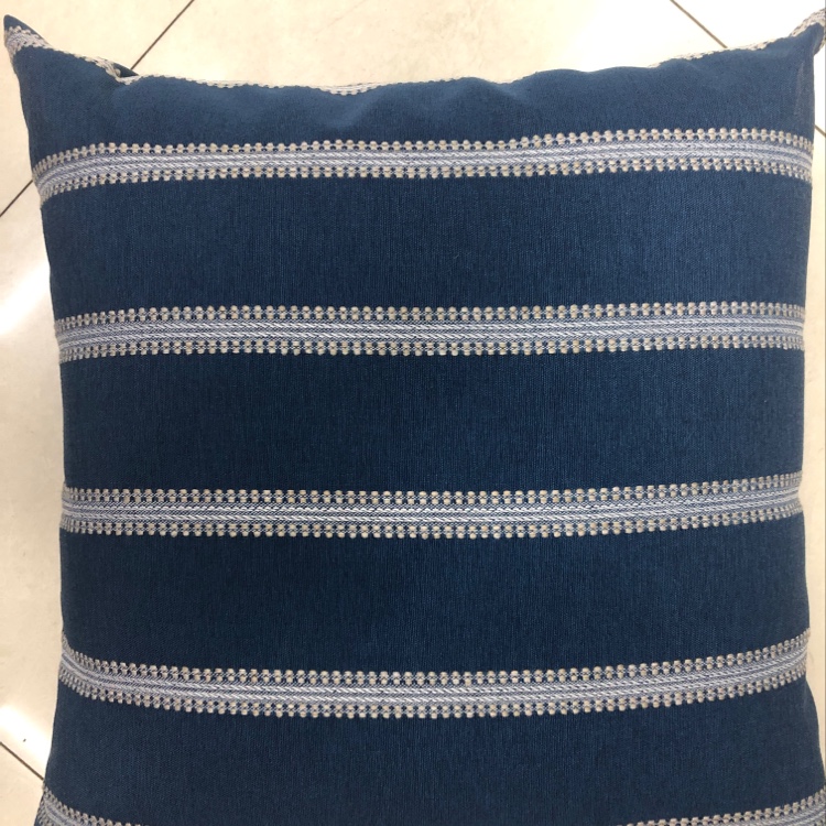 Blue jacquard throw pillow thumbnail