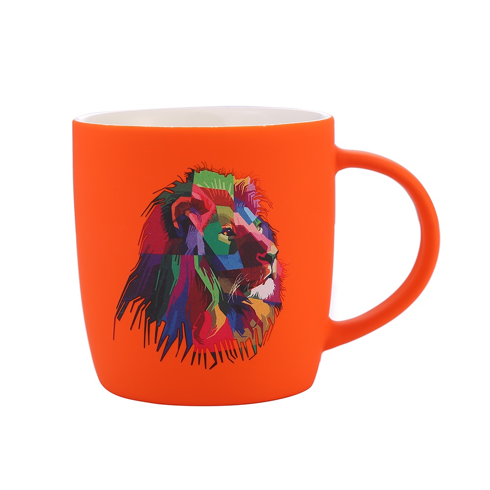 Daily-use ceramic cups, mugs, low-temperature baked flower creative animal head colored glazed cups detail image 1