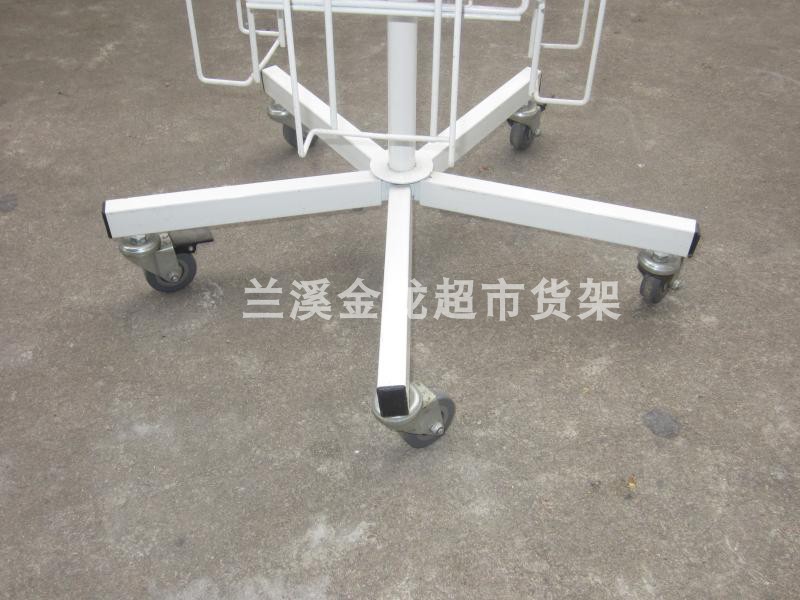 可移动四面落地杂志架宣传册绘本展示架书刊架资料收纳金属铁丝架详情图4