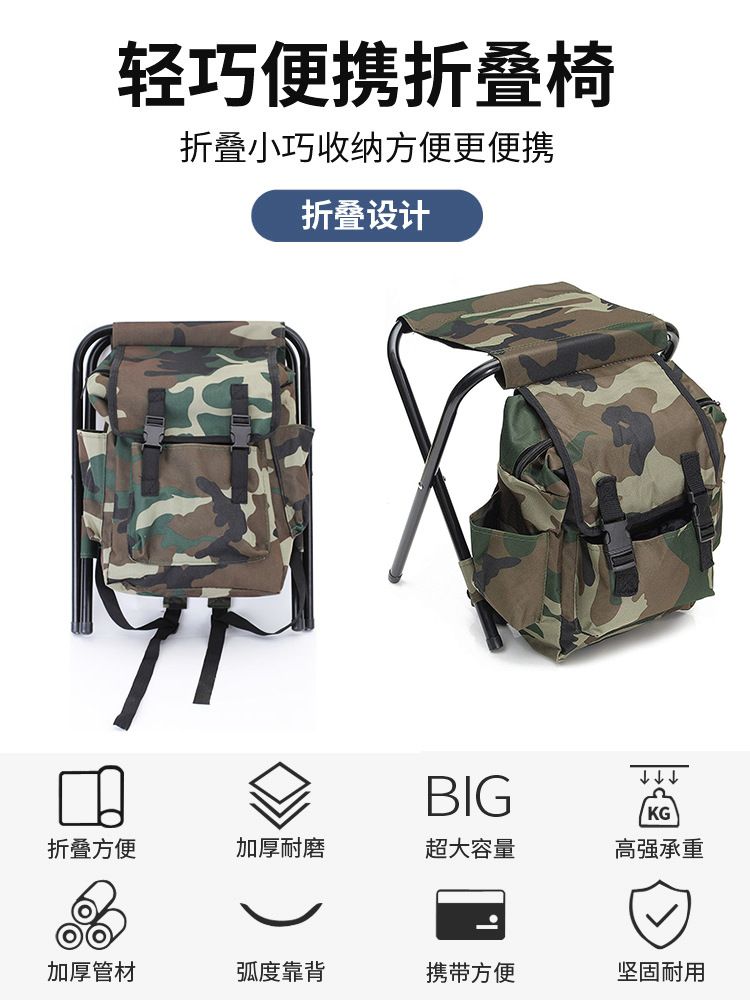 Camouflage cross-strap bag stool detail image 8