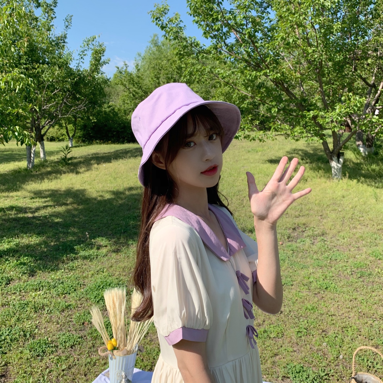 经典百搭纯色渔夫帽子遮阳帽女防晒春夏太阳盆帽