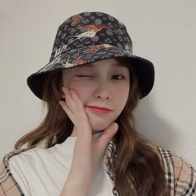 Tang Coffee Hat Industry Original Japanese Tide Brand Korean Version Of Double-Sided Wear Casual Sunshade Sunscreen Fisherman Hat Face Small With Artifacts Basin Hat details Picture