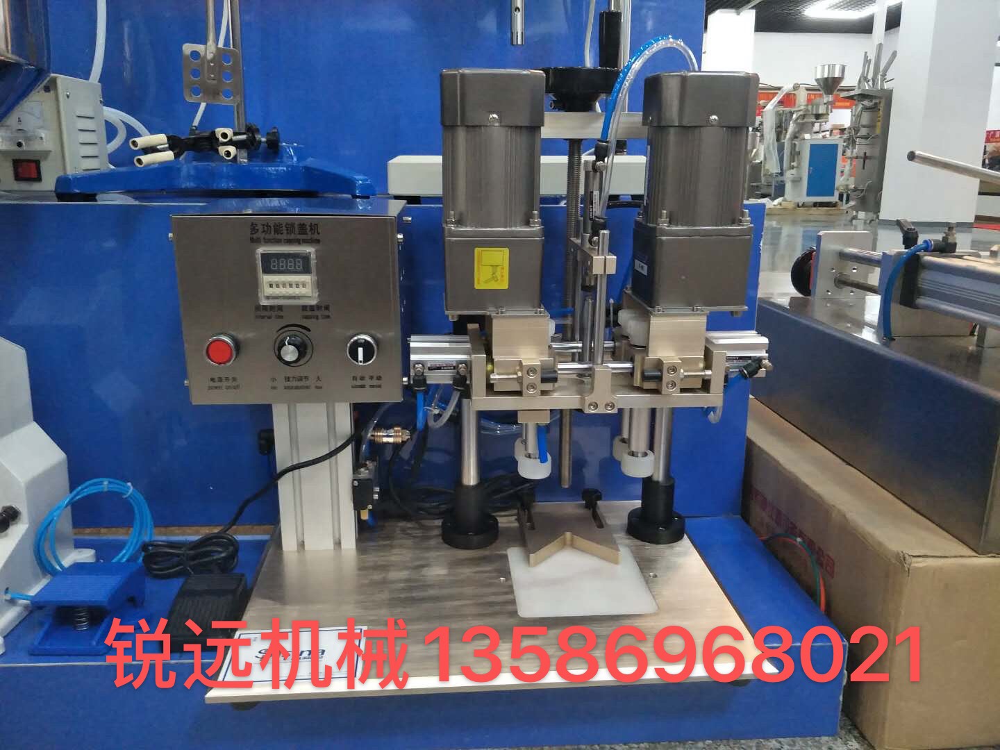 Semi-automatic multi-functional capping machine and locking machine factory direct sales, high efficiency and high quality details Picture