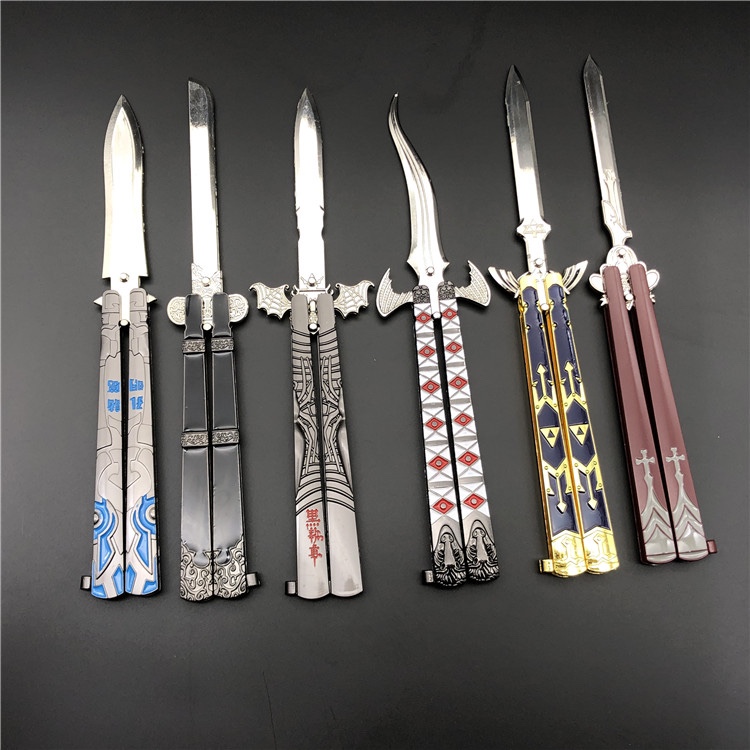 The alloy weapon model of the butterfly blade slicing training tool for the anime peripheral "Naruto One Piece: Demon Slayer" has not been sharpened Item Picture