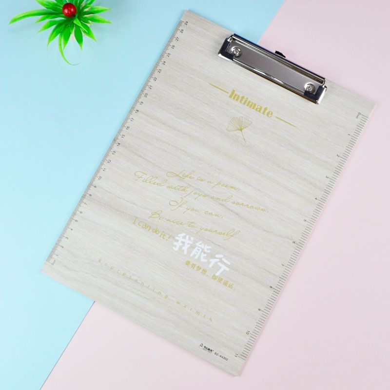 Wholesale of fashionable wood-grain cardboard clips, business board clips and student A4 writing boards in stock Item Picture