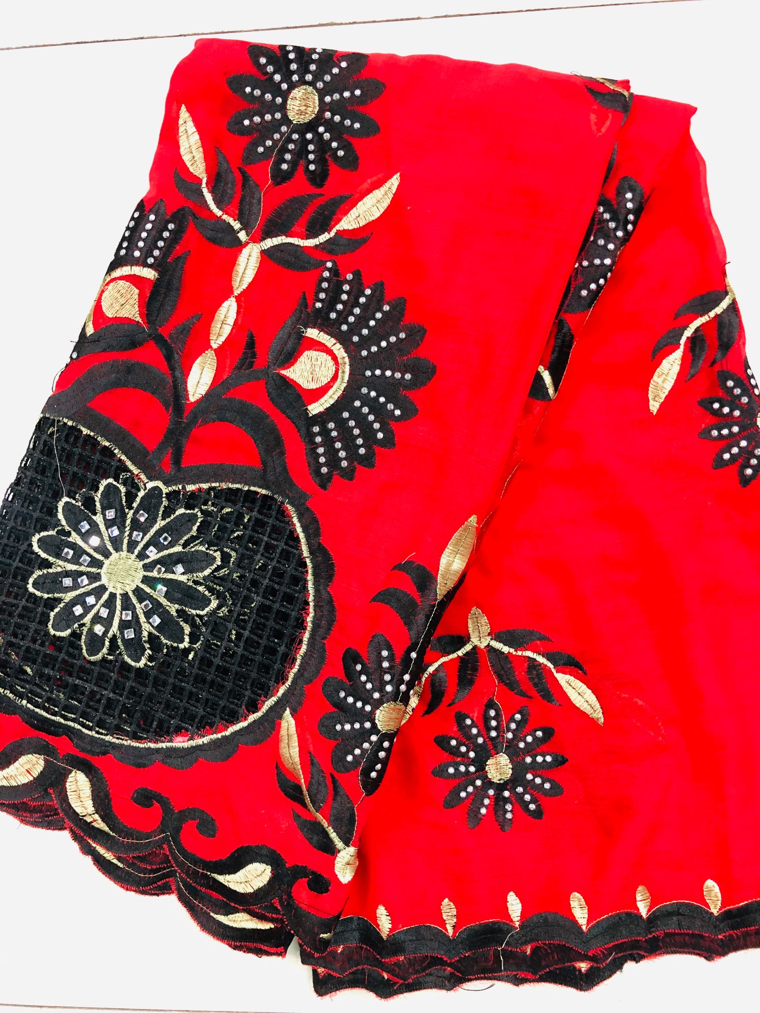 Foreign Trade Embroidery Hot Melt Drill Scarf Africa Middle East Fashion Women's Shawl details Picture
