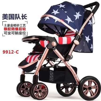 Baby stroller, portable folding children's stroller, shock-absorbing four-wheel stroller for newborns 9912c detail image 8