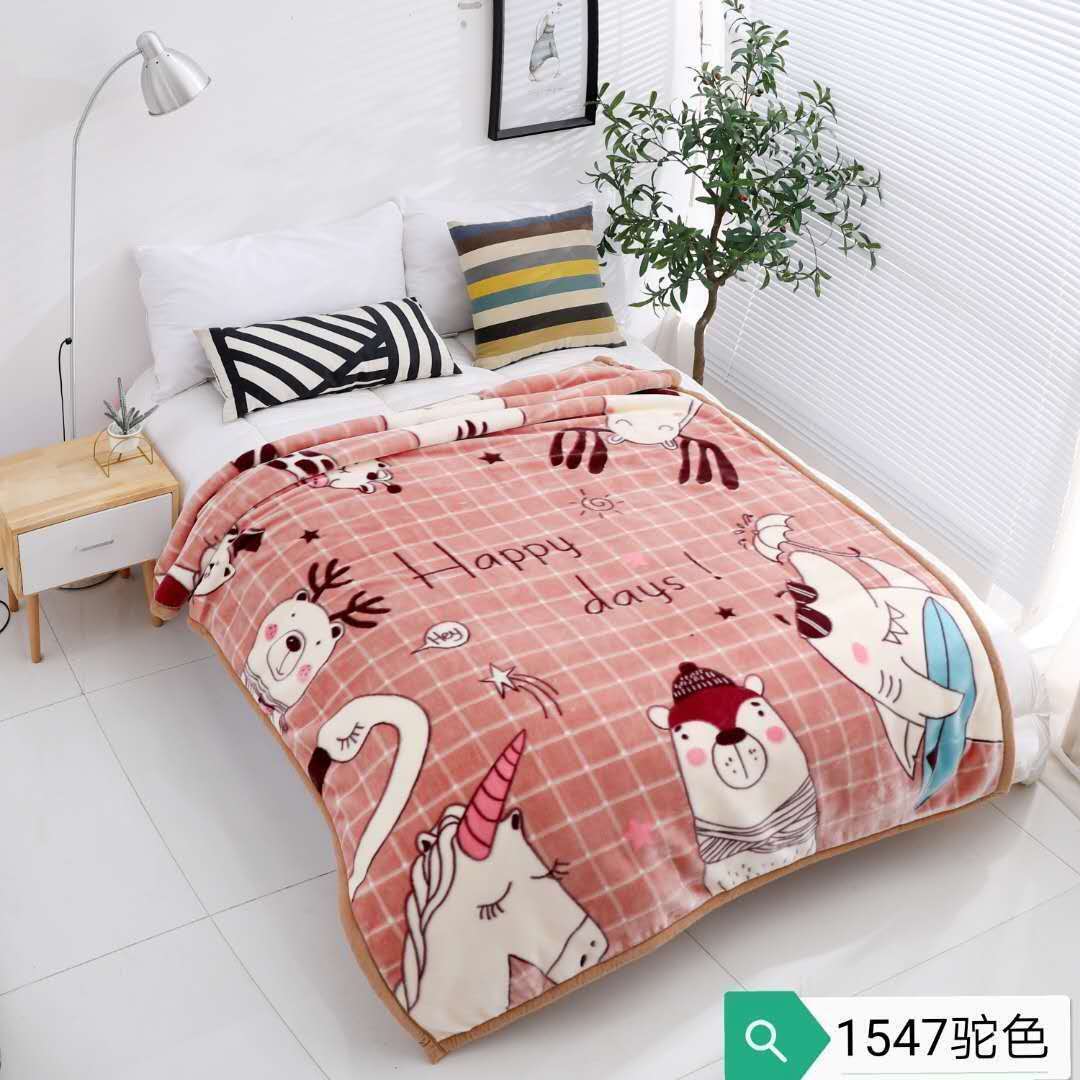 Manufacturers Direct Child Blanket Blanket Student Blanket Super Soft Skin Cover Blanket Blanket Wholesale Foreign Trade A Hair Camel Color 2