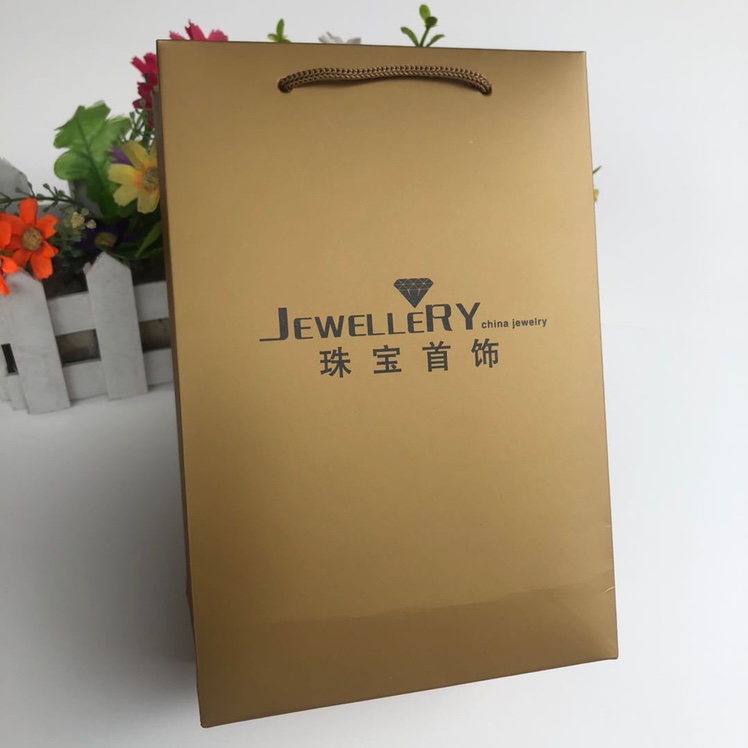 高档首饰包装袋 礼品袋 珠宝饰品手提袋小号纸袋1 金色珠宝首饰袋